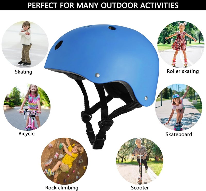 salepo Kids Bike Helmet, Toddler Helmet for Kids Ages 3-5-8, Skateboard Helmet with Knee Elbow Wrist Pads for Boys Girls, Adjustable Protective Gear Set for Skating Bicycling Roller - Image 5